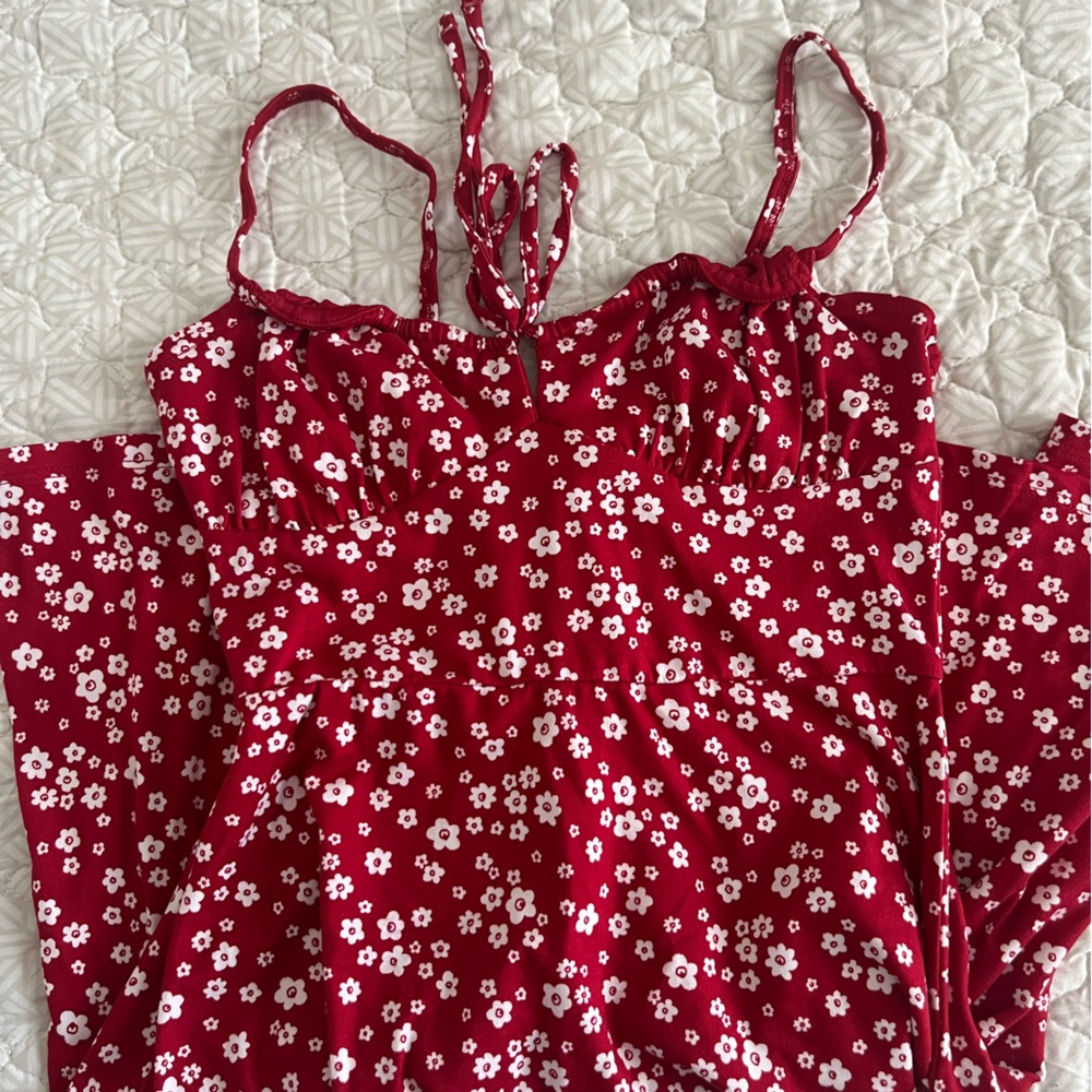 Red Flower Mini Dress